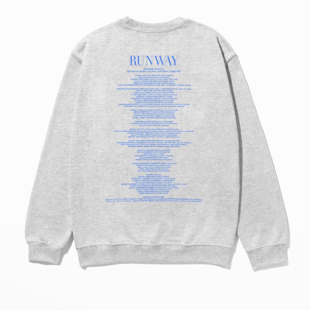 Runway Magazine Masthead Grey Sweatshirt